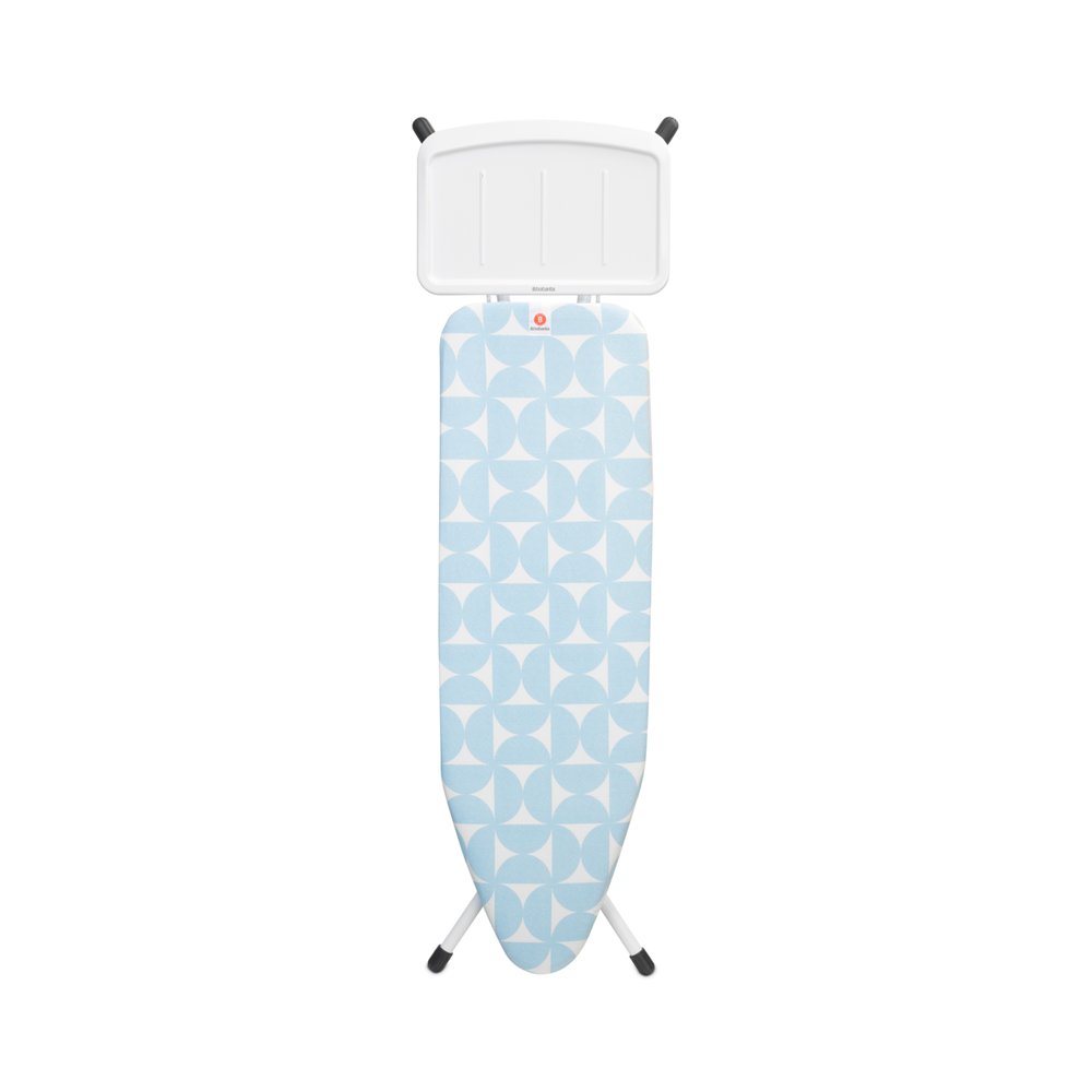 Brabantia žehlicí prkno B, 124x38cm, pevný držák pro parní jednotku, bílý rám 25mm, Fresh Breeze