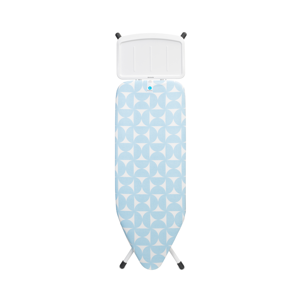 Brabantia žehlicí prkno C, 124x45cm, pevný držák pro parní jednotku, bílý rám 25mm, Fresh Breeze