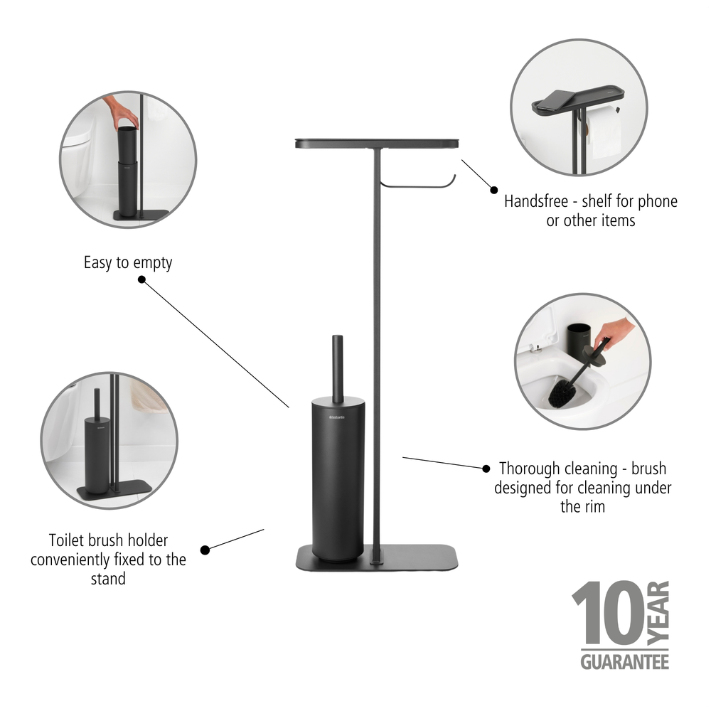 Brabantia MindSet WC sluha, minerální tmavěšedá