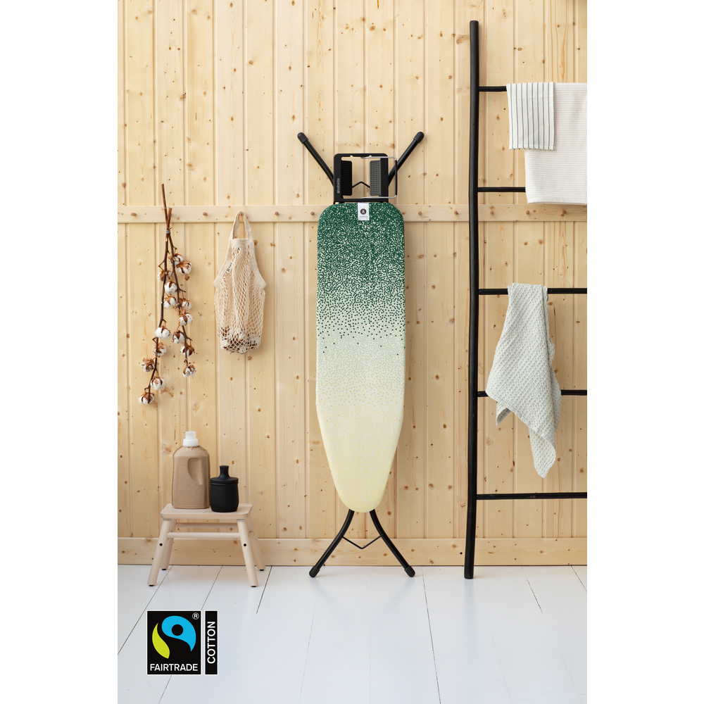 Brabantia žehlicí prkno A 110x30 cm, černý rám, odkládací plocha - Fairtrade bavlna, New Dawn