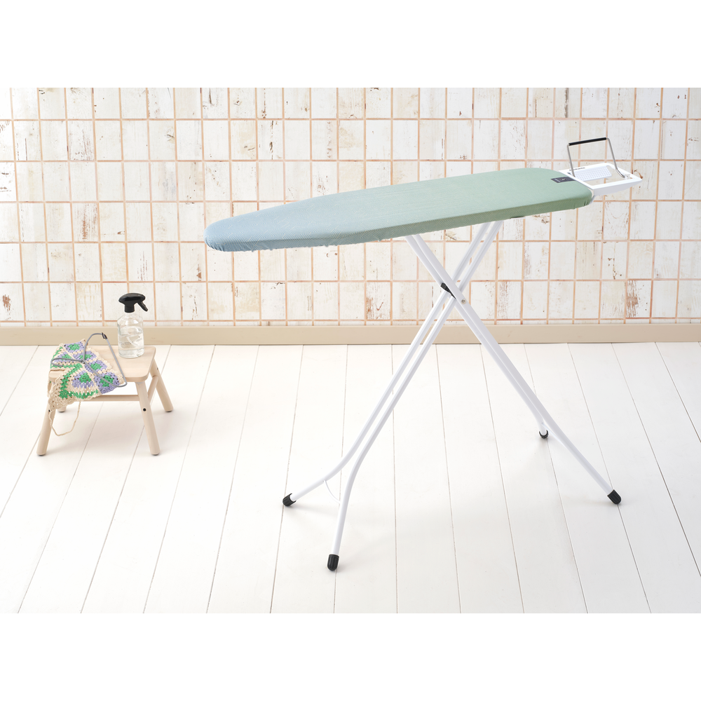 Brabantia žehlicí prkno A, 110x30cm, odkládací plocha pro žehličky, bílý rám 22mm, Soothing Sea