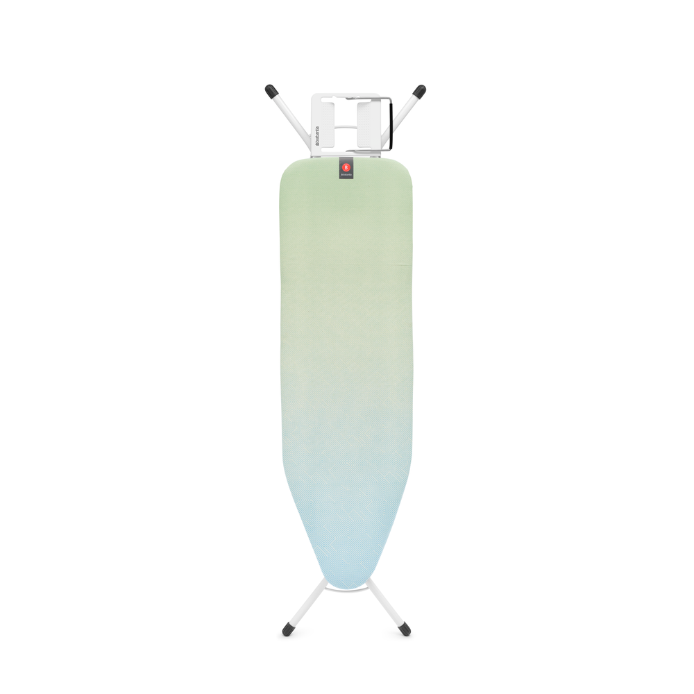 Brabantia žehlicí prkno B, 124x38cm, odkládací plocha pro žehličky, bílý rám 22mm, Soothing Sea