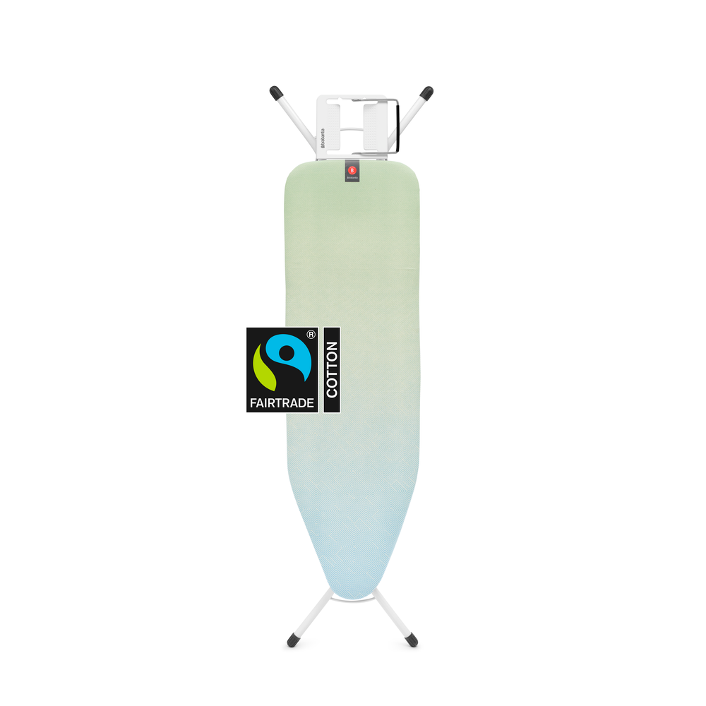 Brabantia žehlicí prkno B, 124x38cm, odkládací plocha pro žehličky, bílý rám 22mm, Soothing Sea