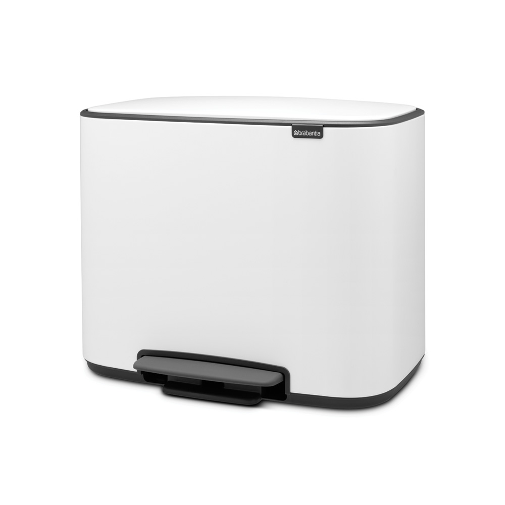 Brabantia odpadkový pedálový koš Bo - 11 + 23 L, bílá