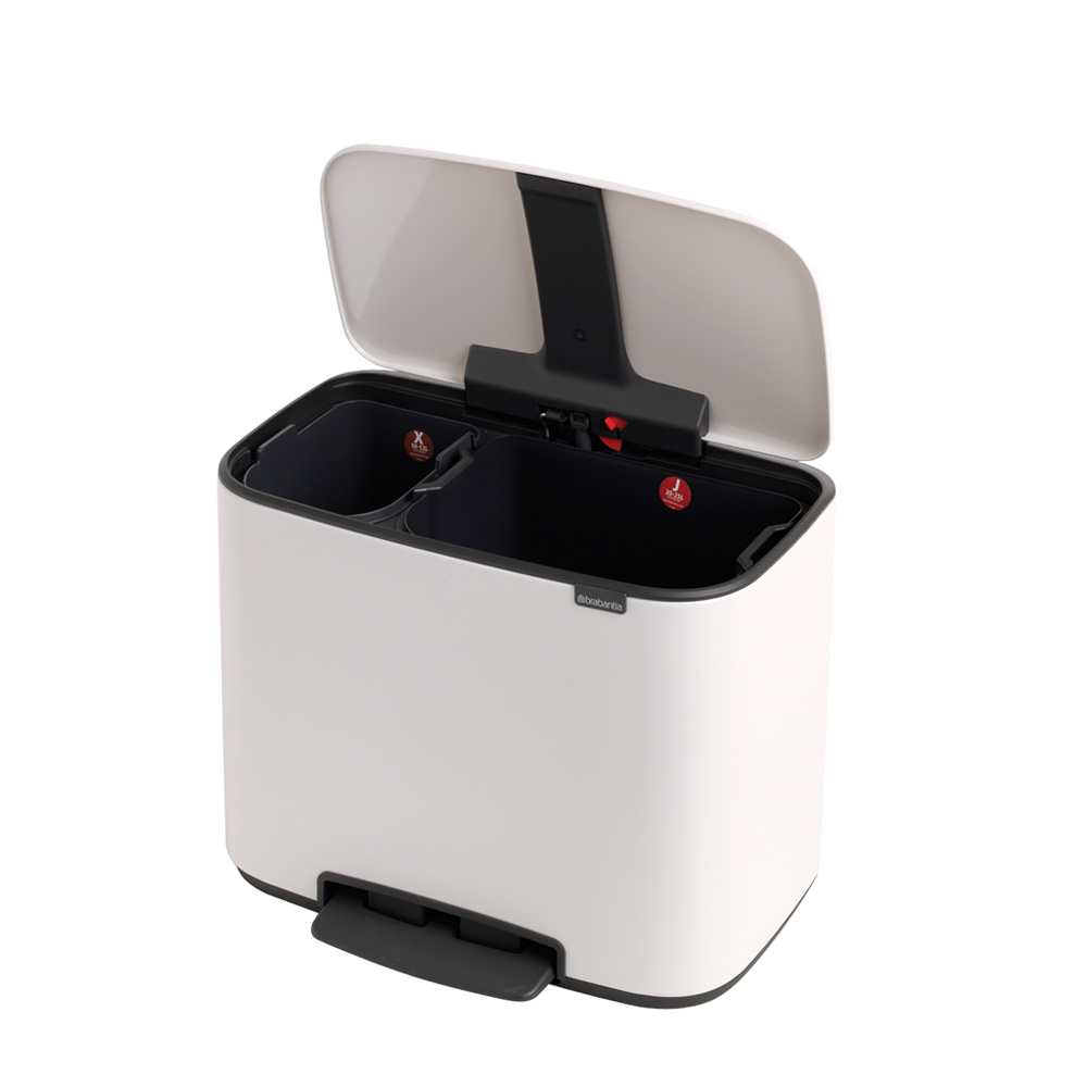 Brabantia odpadkový pedálový koš Bo - 11 + 23 L, bílá