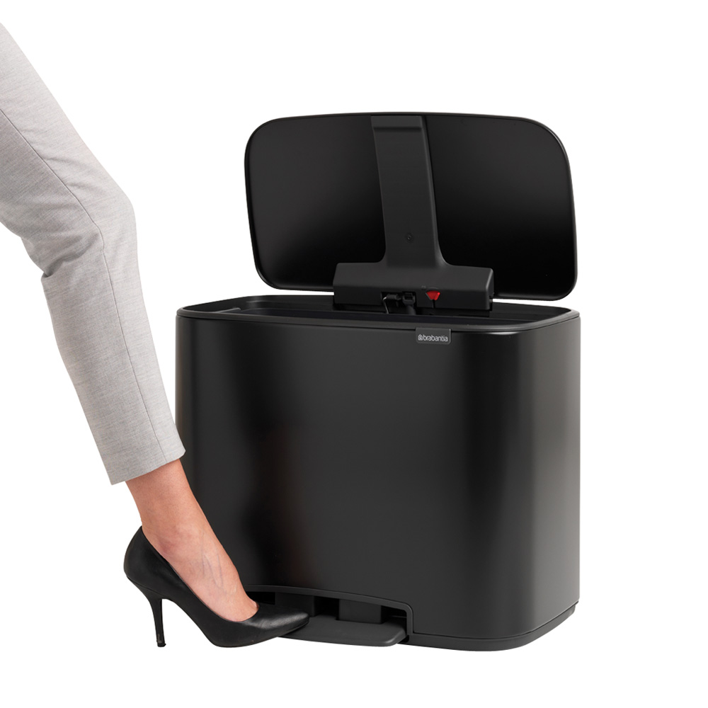 Brabantia odpadkový pedálový koš Bo - 11 + 23 L, matná černá