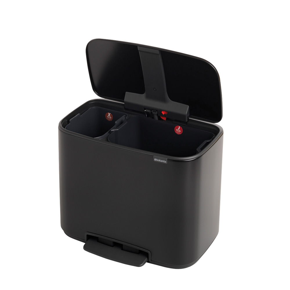 Brabantia odpadkový pedálový koš Bo - 11 + 23 L, matná černá