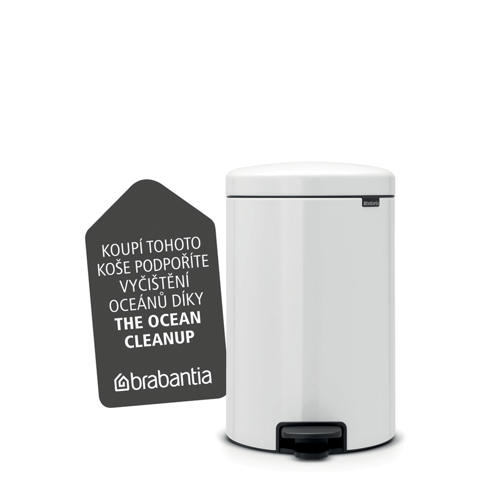 Brabantia pedálový odpadkový koš newIcon -  20 L bílá, kovové vědro