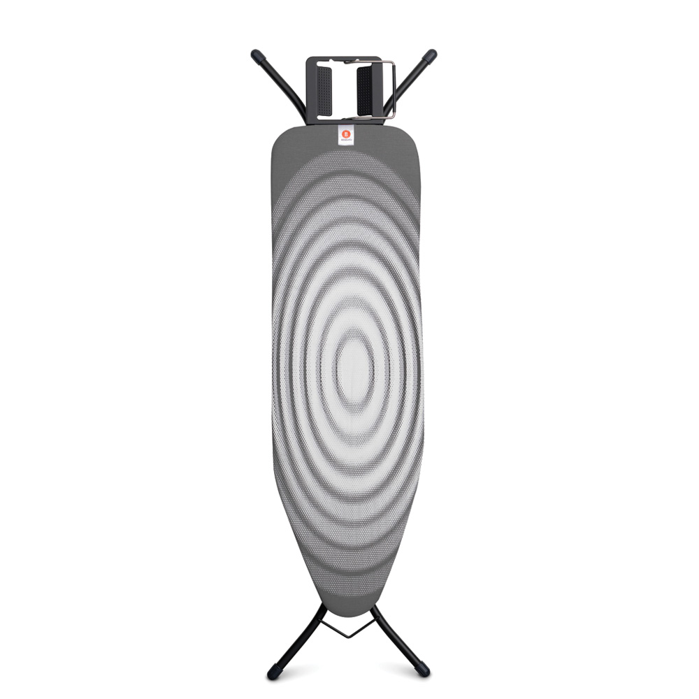 Brabantia žehlicí prkno B - odkládací plocha pro žehličky, černý rám 22mm, Titan Oval