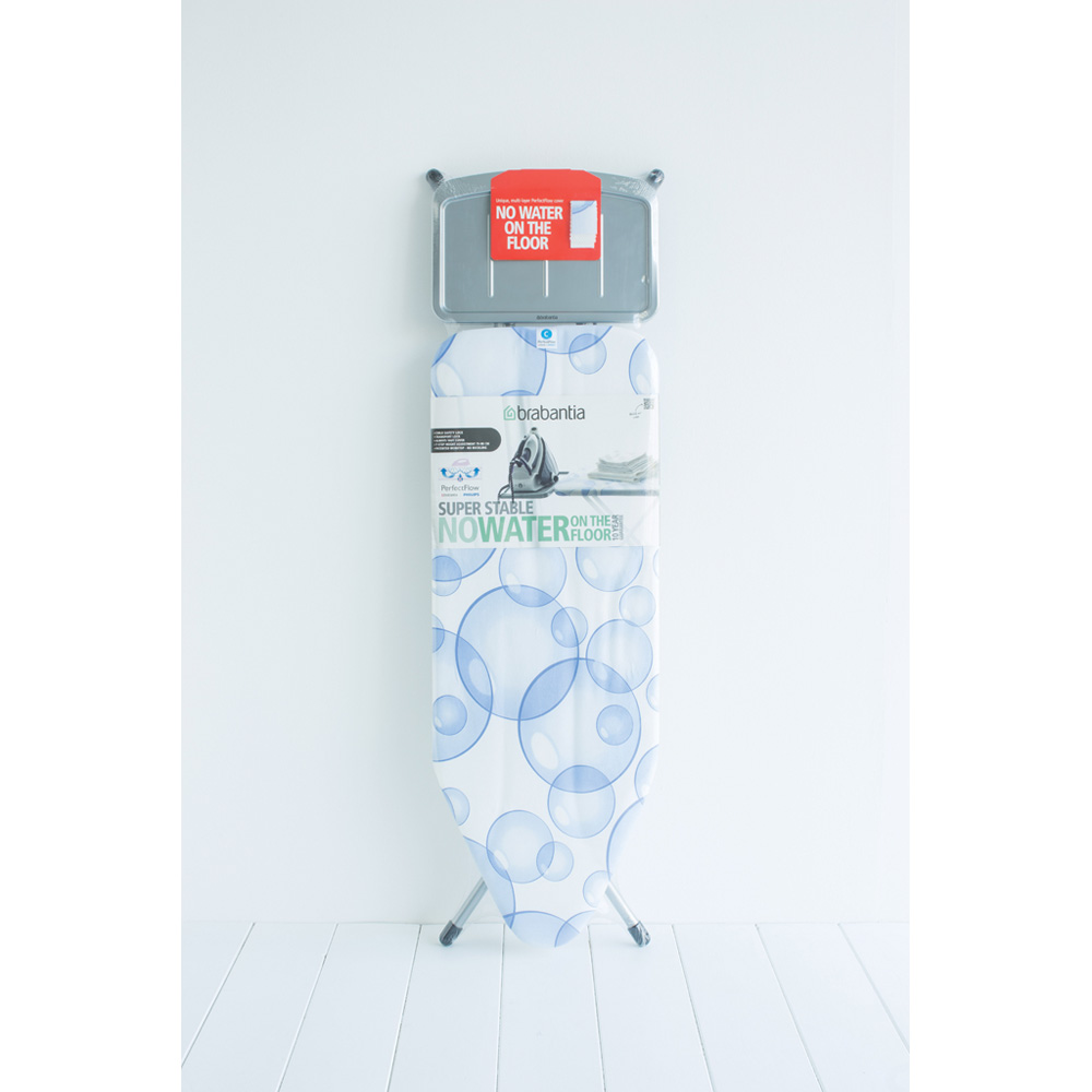 Brabantia žehlicí prkno C - pevný držák pro parní jednotku, šedý rám 25mm, Bubbles