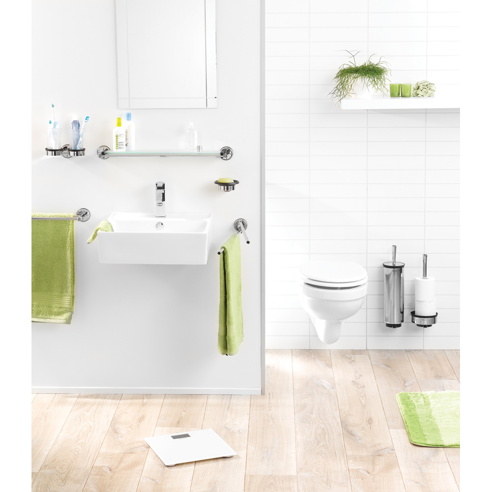 Brabantia osobní váha na baterie, sklo, bílá