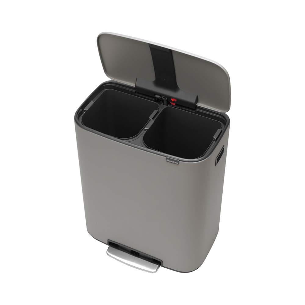 Brabantia odpadkový pedálový koš Bo 2x30L, minerální světle šedá