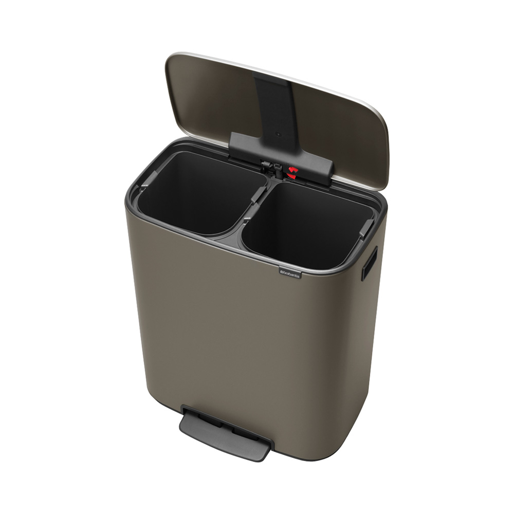 Brabantia odpadkový pedálový koš Bo 2x30L, platinová