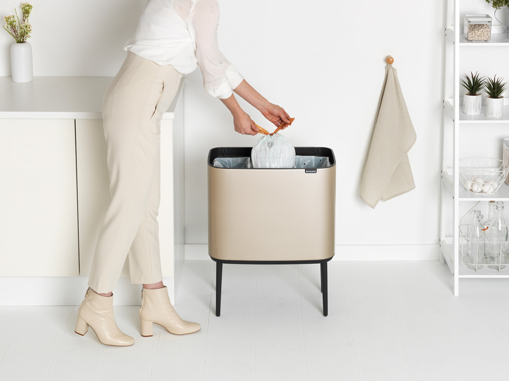 Brabantia odpadkový koš BO Touch Bin - 3 x 11 L, metalická zlatá