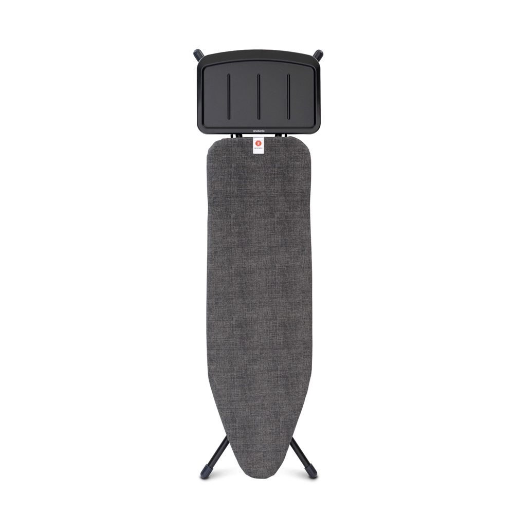 Brabantia žehlicí prkno B,124x38cm, pevný držák pro parní jednotku, černý rám 25mm, Denim Black