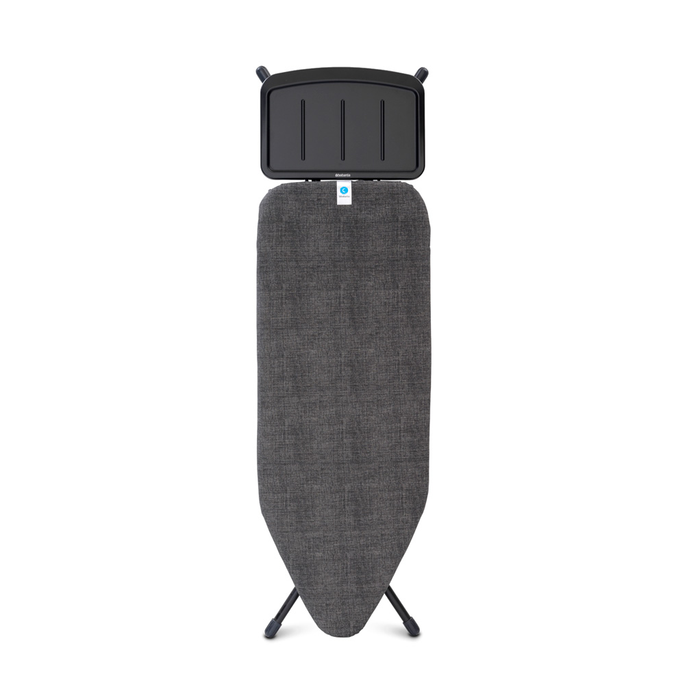 Brabantia žehlicí prkno C,124x45cm, pevný držák pro parní jednotku, černý rám, 25mm, Denim Black